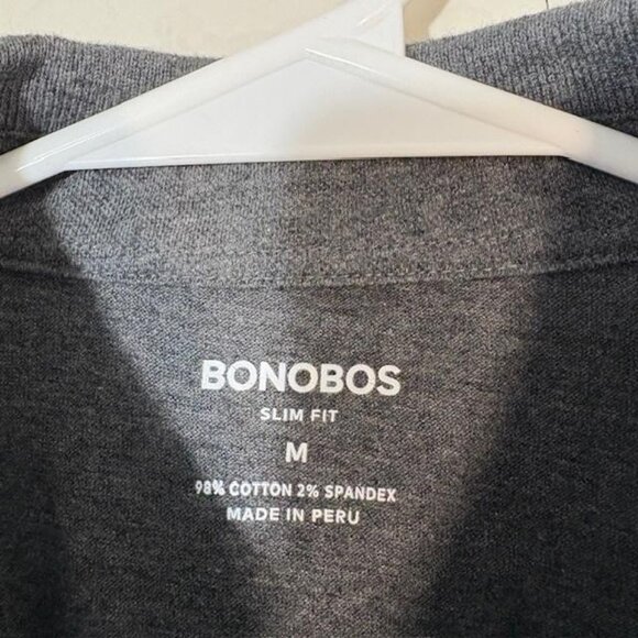 Bonobos Polo Shirt Mens Medium Dark Gray Slim Fit Stretch Cotton Short Sleeve - Picture 3 of 6